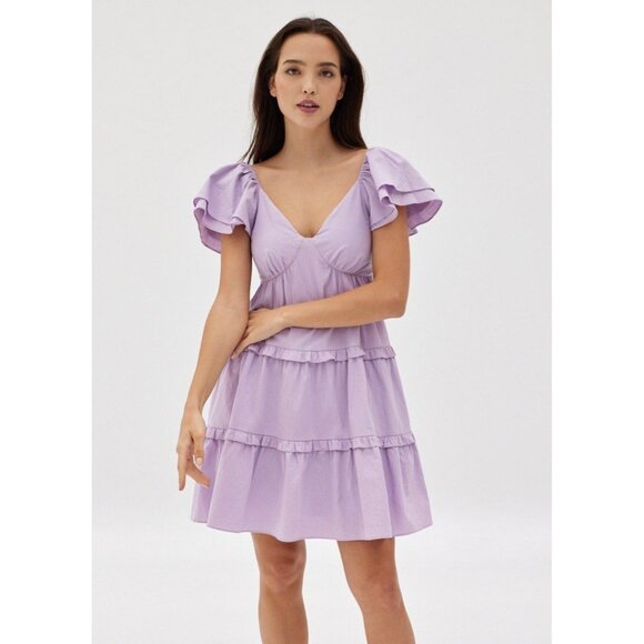 Love, Bonito - Elayne Flutter Sleeve Tiered Dress - Picture 1 of 6